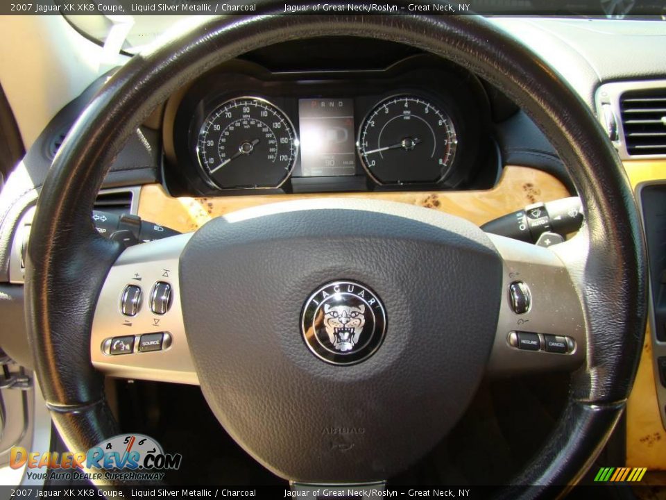 2007 Jaguar XK XK8 Coupe Liquid Silver Metallic / Charcoal Photo #14