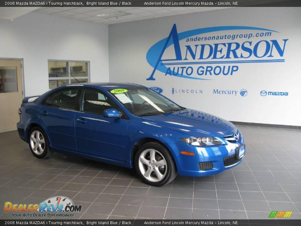 2008 Mazda MAZDA6 i Touring Hatchback Bright Island Blue / Black Photo #1