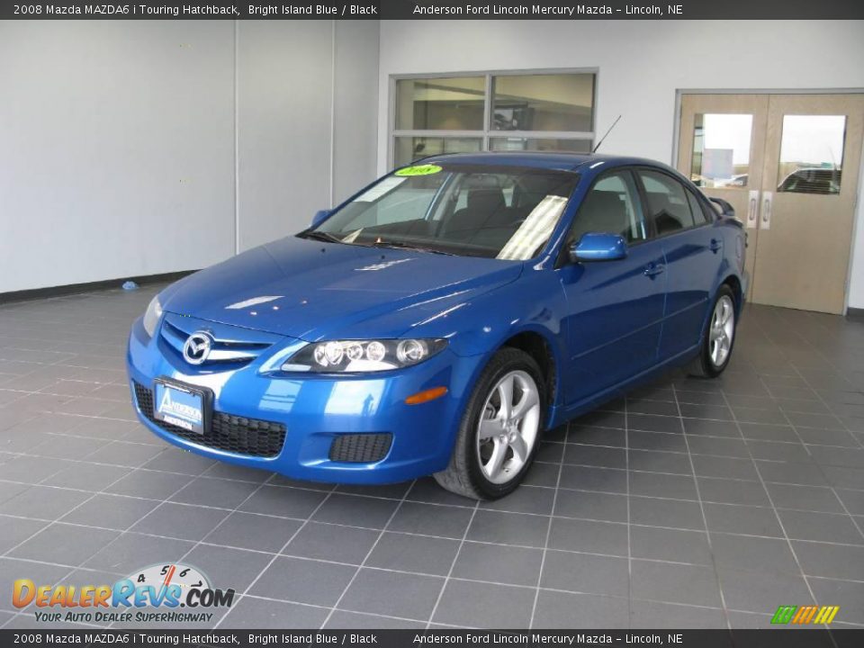 2008 Mazda MAZDA6 i Touring Hatchback Bright Island Blue / Black Photo #6