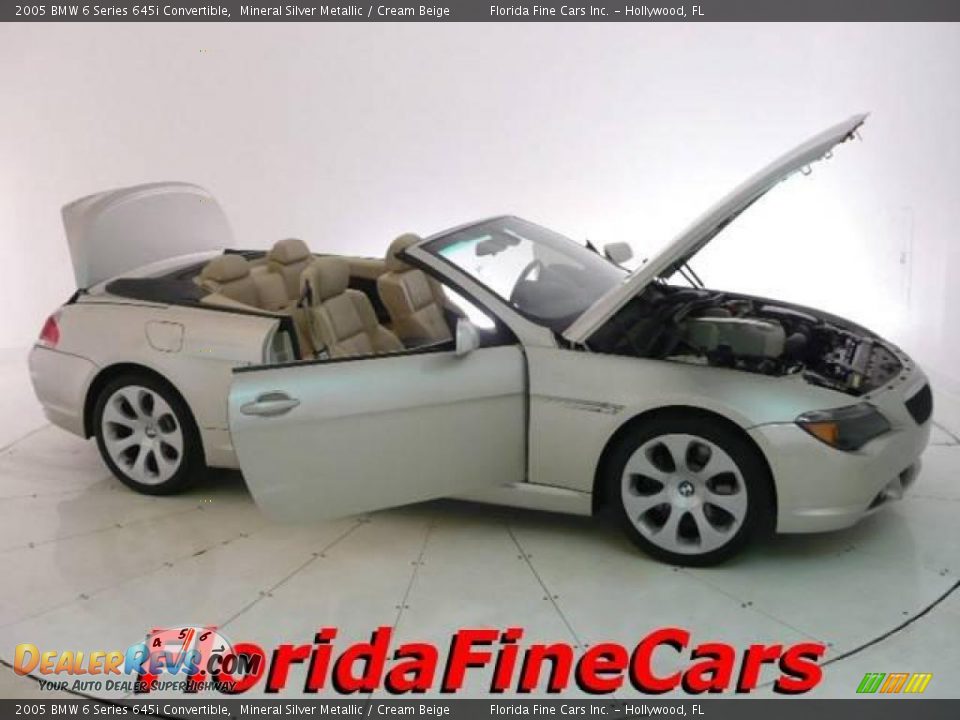 2005 BMW 6 Series 645i Convertible Mineral Silver Metallic / Cream Beige Photo #7