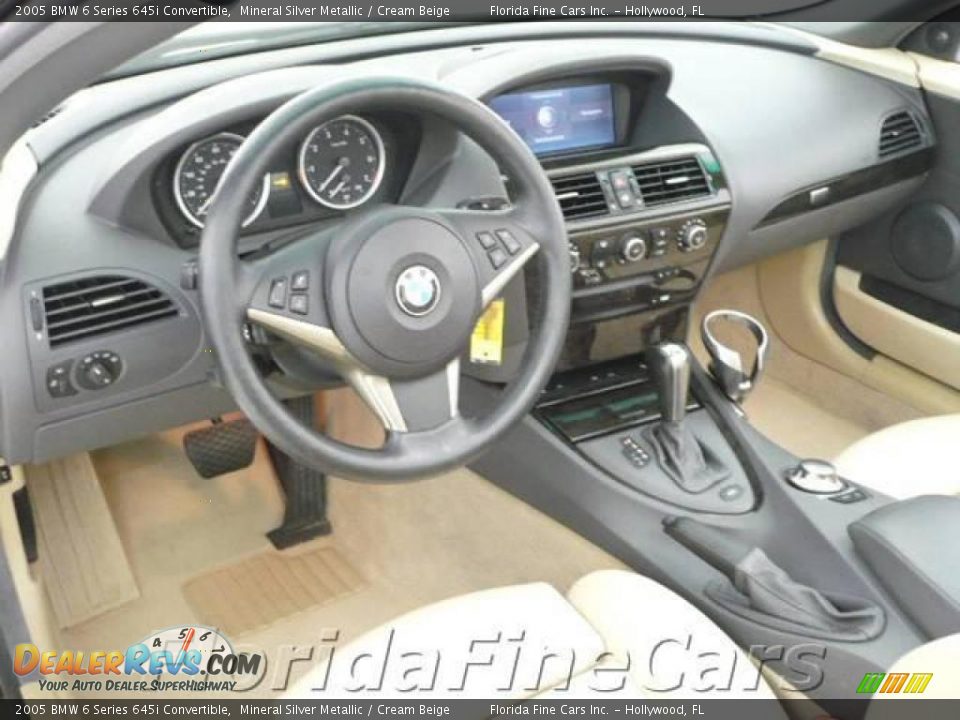2005 BMW 6 Series 645i Convertible Mineral Silver Metallic / Cream Beige Photo #13