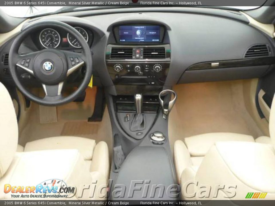 2005 BMW 6 Series 645i Convertible Mineral Silver Metallic / Cream Beige Photo #16