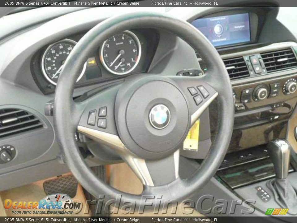 2005 BMW 6 Series 645i Convertible Mineral Silver Metallic / Cream Beige Photo #17