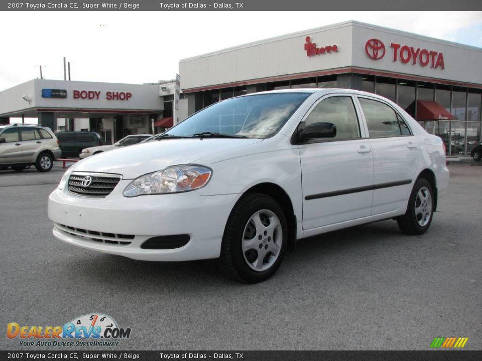2007 Toyota Corolla CE Super White / Beige Photo #2