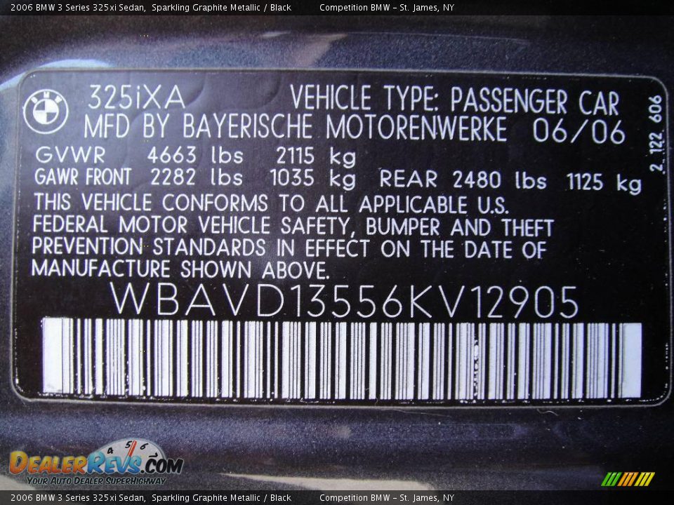 2006 BMW 3 Series 325xi Sedan Sparkling Graphite Metallic / Black Photo #15