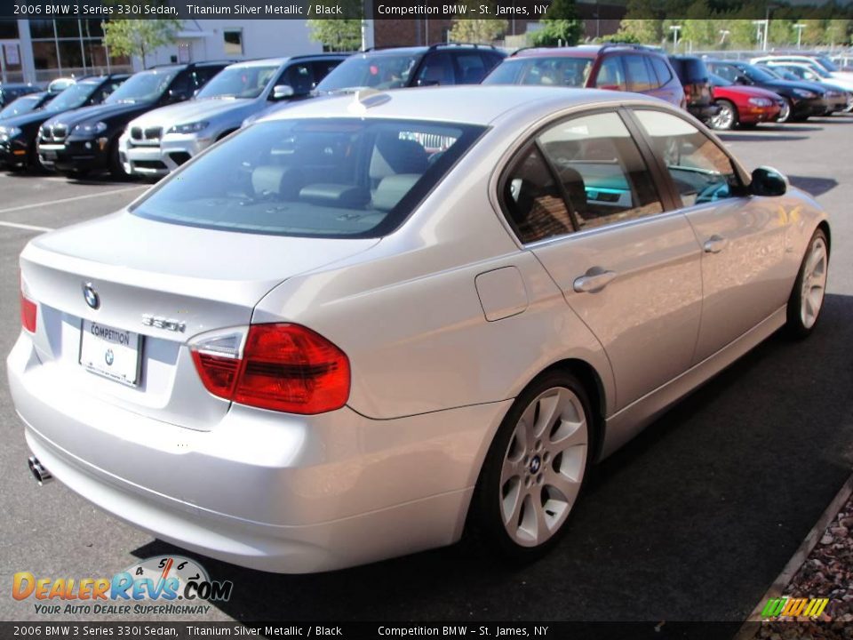 2006 BMW 3 Series 330i Sedan Titanium Silver Metallic / Black Photo #6