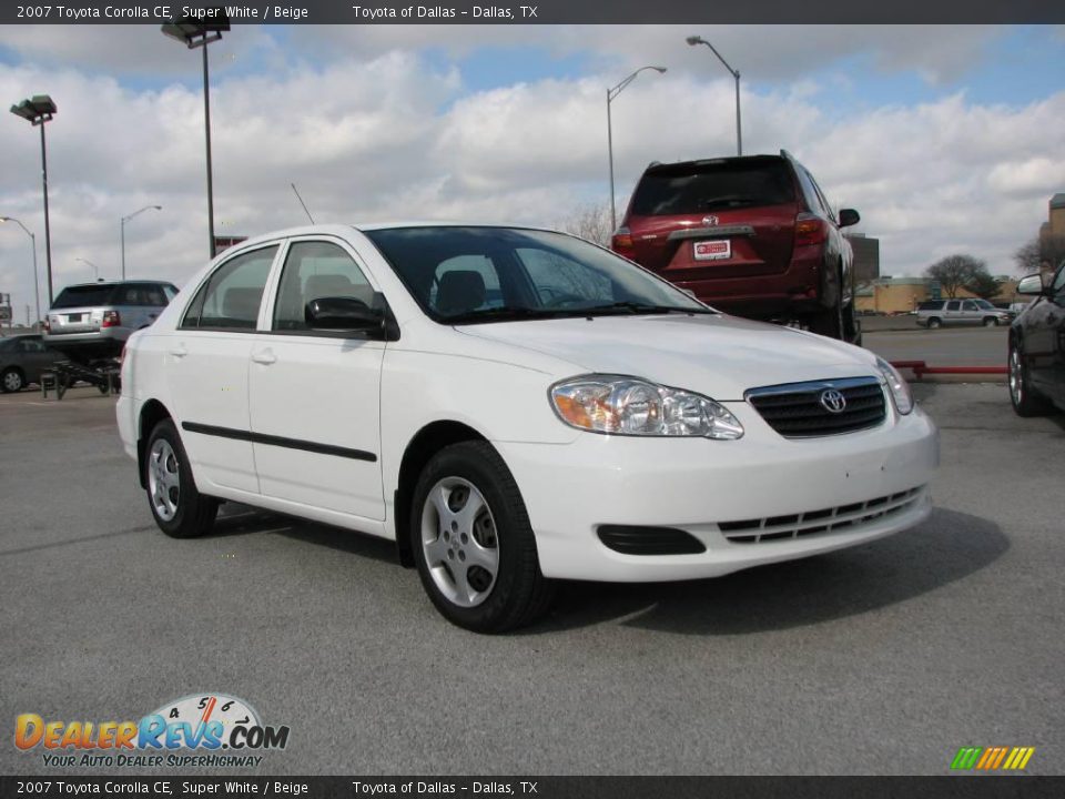 2007 Toyota Corolla CE Super White / Beige Photo #4