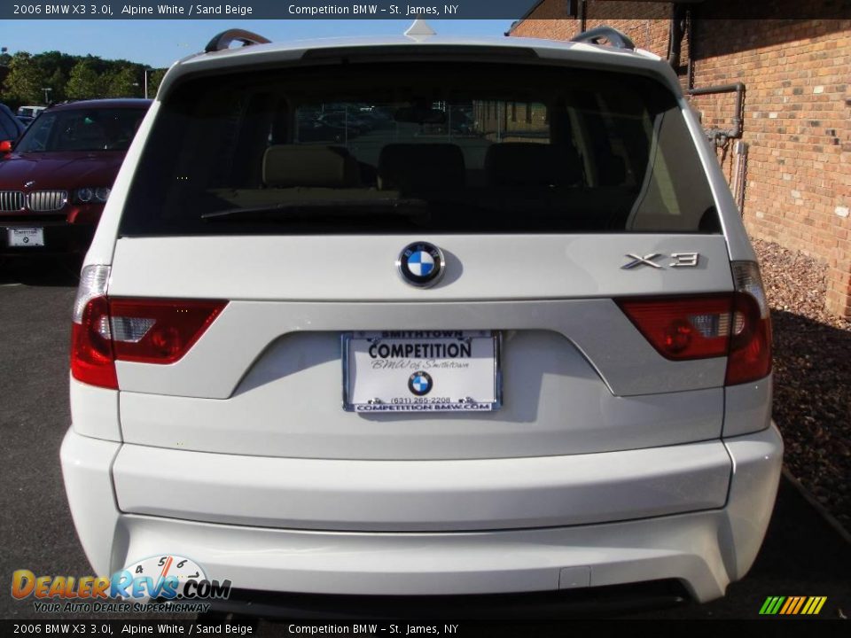 2006 BMW X3 3.0i Alpine White / Sand Beige Photo #6