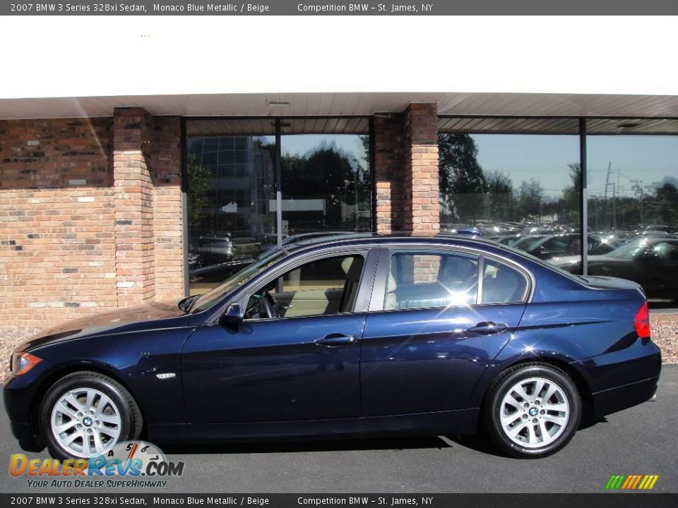 2007 BMW 3 Series 328xi Sedan Monaco Blue Metallic / Beige Photo #3