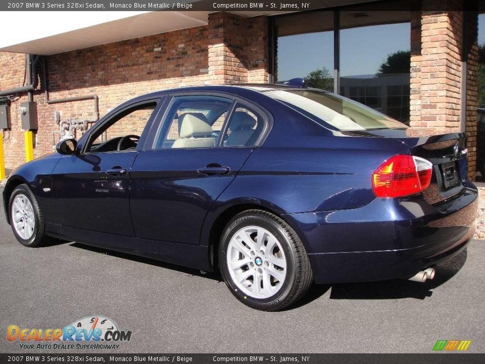 2007 BMW 3 Series 328xi Sedan Monaco Blue Metallic / Beige Photo #4