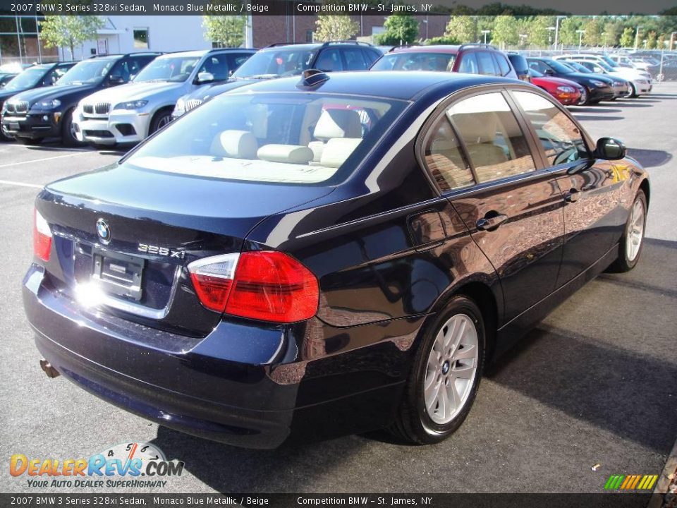 2007 BMW 3 Series 328xi Sedan Monaco Blue Metallic / Beige Photo #6