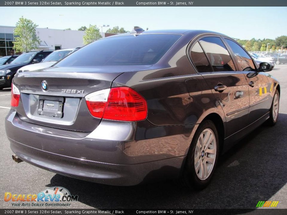 2007 BMW 3 Series 328xi Sedan Sparkling Graphite Metallic / Black Photo #6