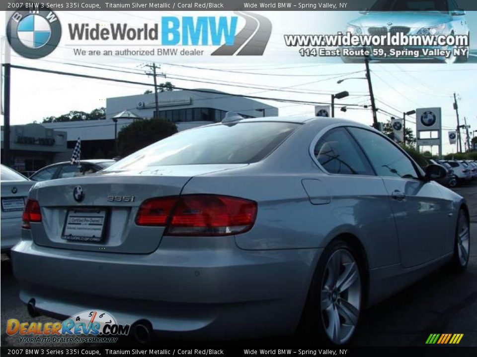2007 BMW 3 Series 335i Coupe Titanium Silver Metallic / Coral Red/Black Photo #4