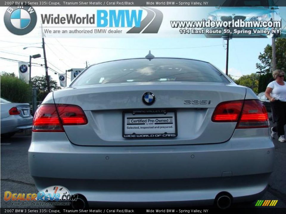 2007 BMW 3 Series 335i Coupe Titanium Silver Metallic / Coral Red/Black Photo #5