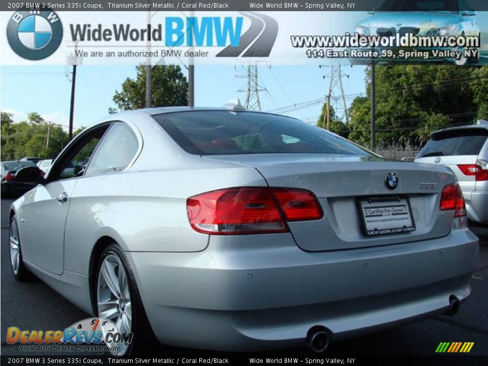 2007 BMW 3 Series 335i Coupe Titanium Silver Metallic / Coral Red/Black Photo #7