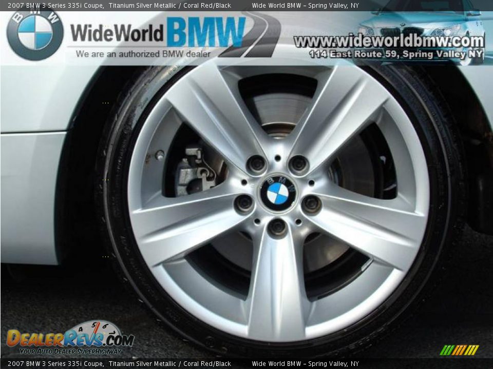 2007 BMW 3 Series 335i Coupe Titanium Silver Metallic / Coral Red/Black Photo #8