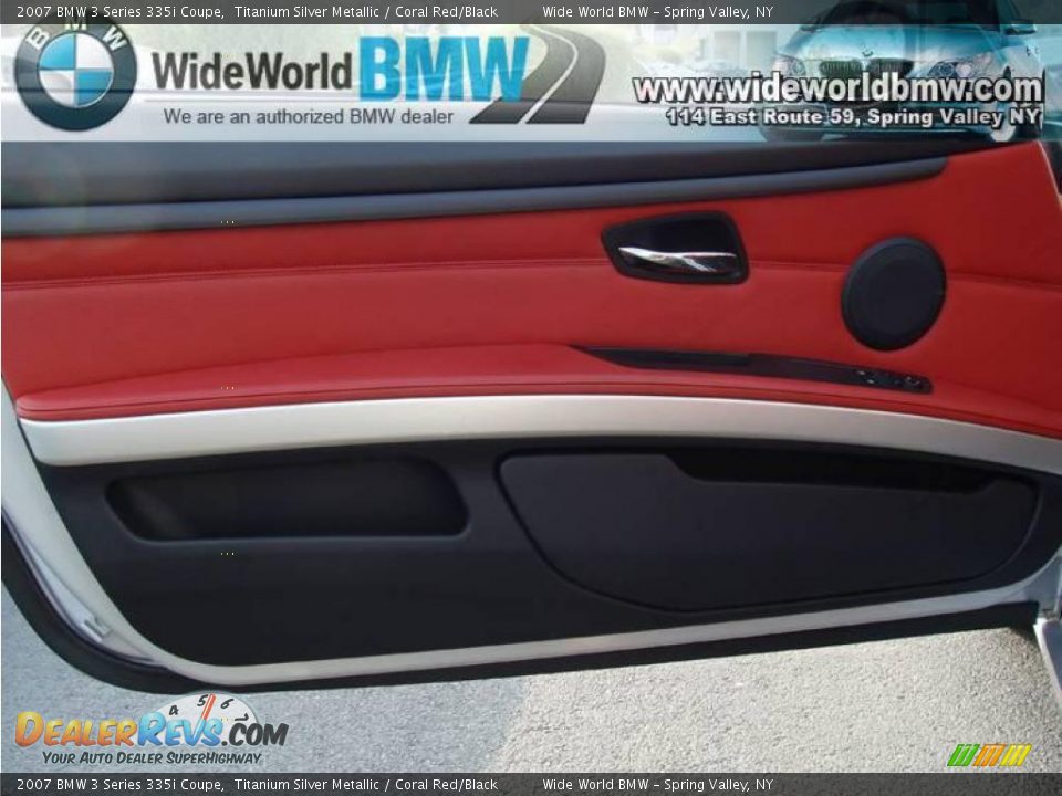 2007 BMW 3 Series 335i Coupe Titanium Silver Metallic / Coral Red/Black Photo #9