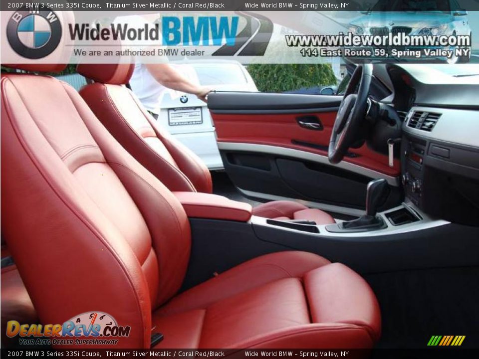 2007 BMW 3 Series 335i Coupe Titanium Silver Metallic / Coral Red/Black Photo #11