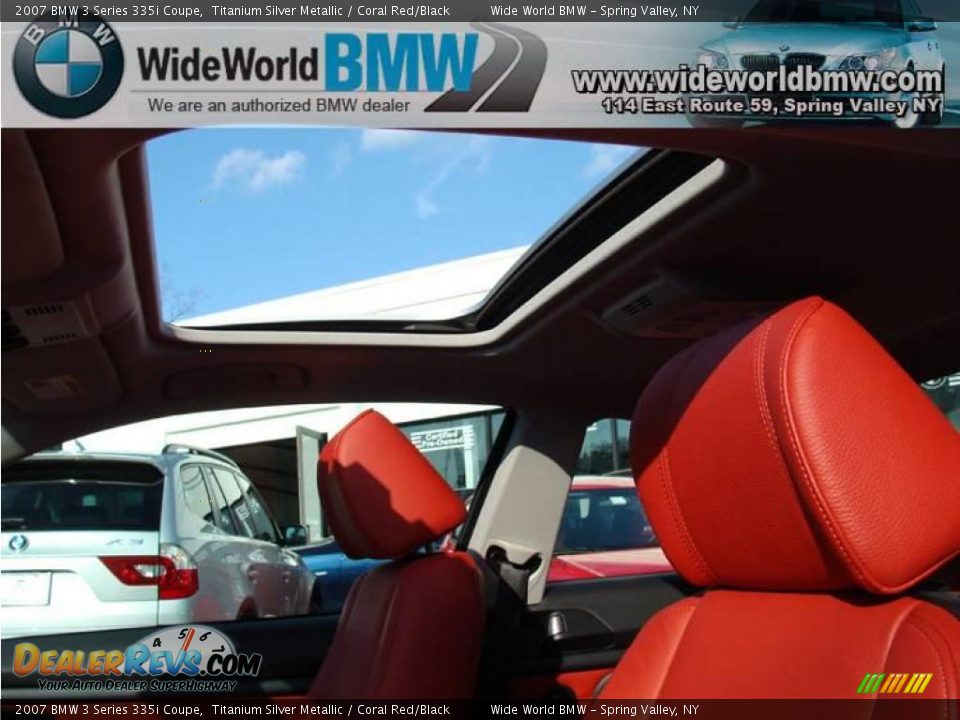 2007 BMW 3 Series 335i Coupe Titanium Silver Metallic / Coral Red/Black Photo #19