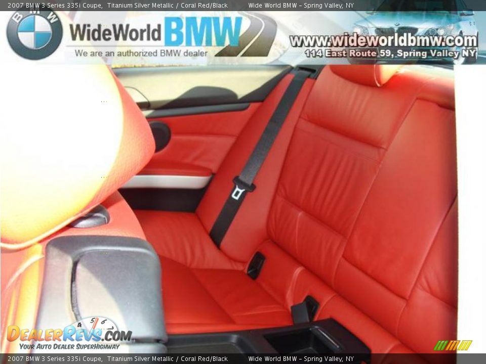 2007 BMW 3 Series 335i Coupe Titanium Silver Metallic / Coral Red/Black Photo #20