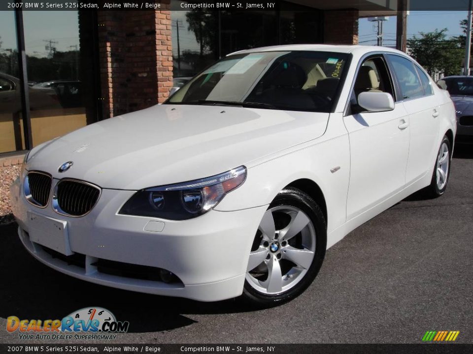 2007 BMW 5 Series 525i Sedan Alpine White / Beige Photo #1
