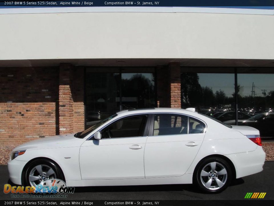 2007 BMW 5 Series 525i Sedan Alpine White / Beige Photo #3
