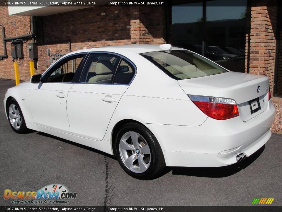 2007 BMW 5 Series 525i Sedan Alpine White / Beige Photo #4