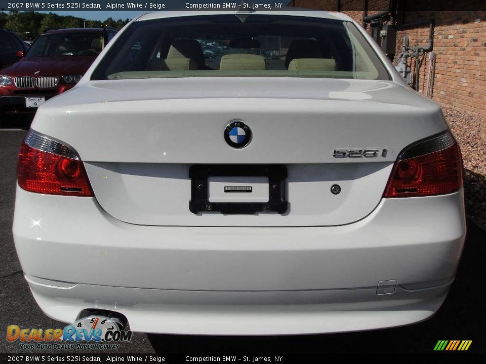 2007 BMW 5 Series 525i Sedan Alpine White / Beige Photo #5