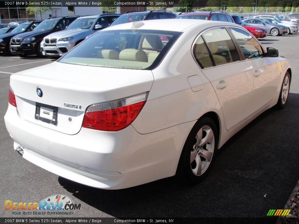 2007 BMW 5 Series 525i Sedan Alpine White / Beige Photo #6