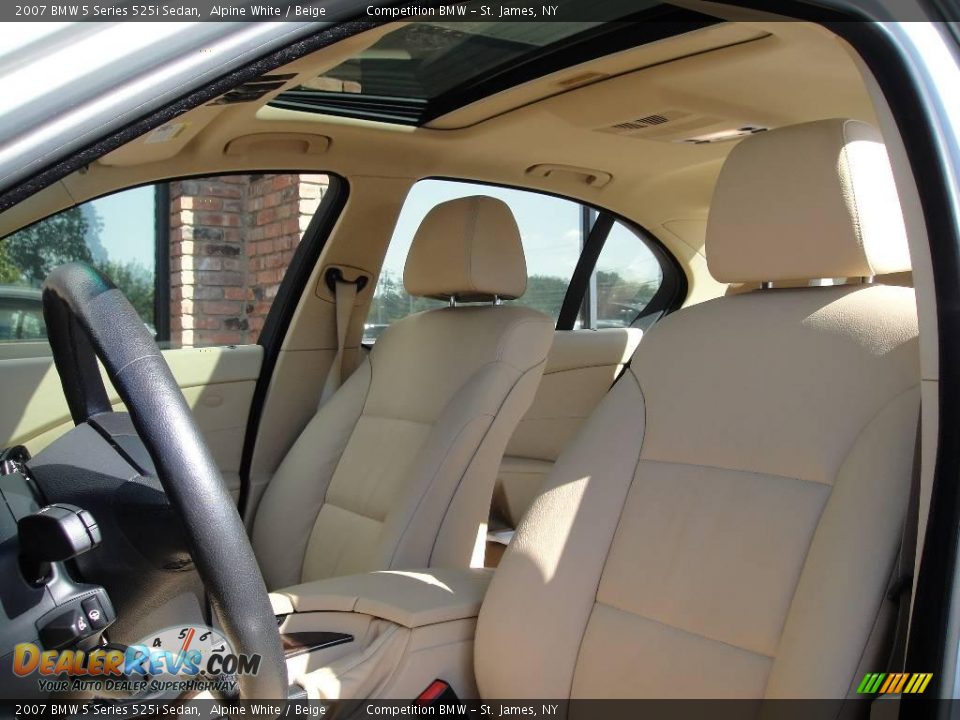 2007 BMW 5 Series 525i Sedan Alpine White / Beige Photo #9