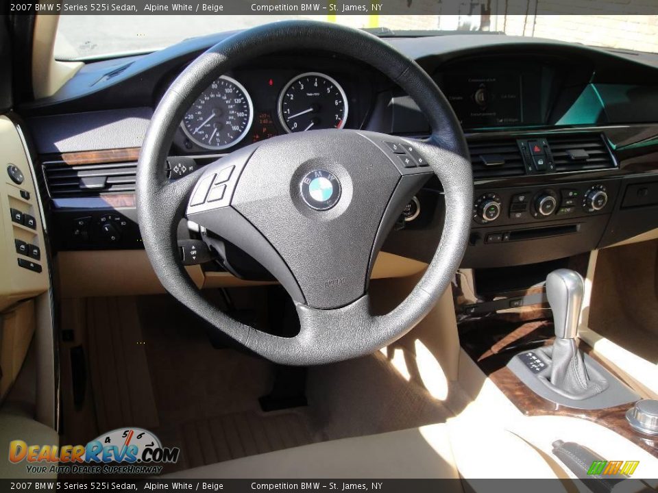 2007 BMW 5 Series 525i Sedan Alpine White / Beige Photo #11