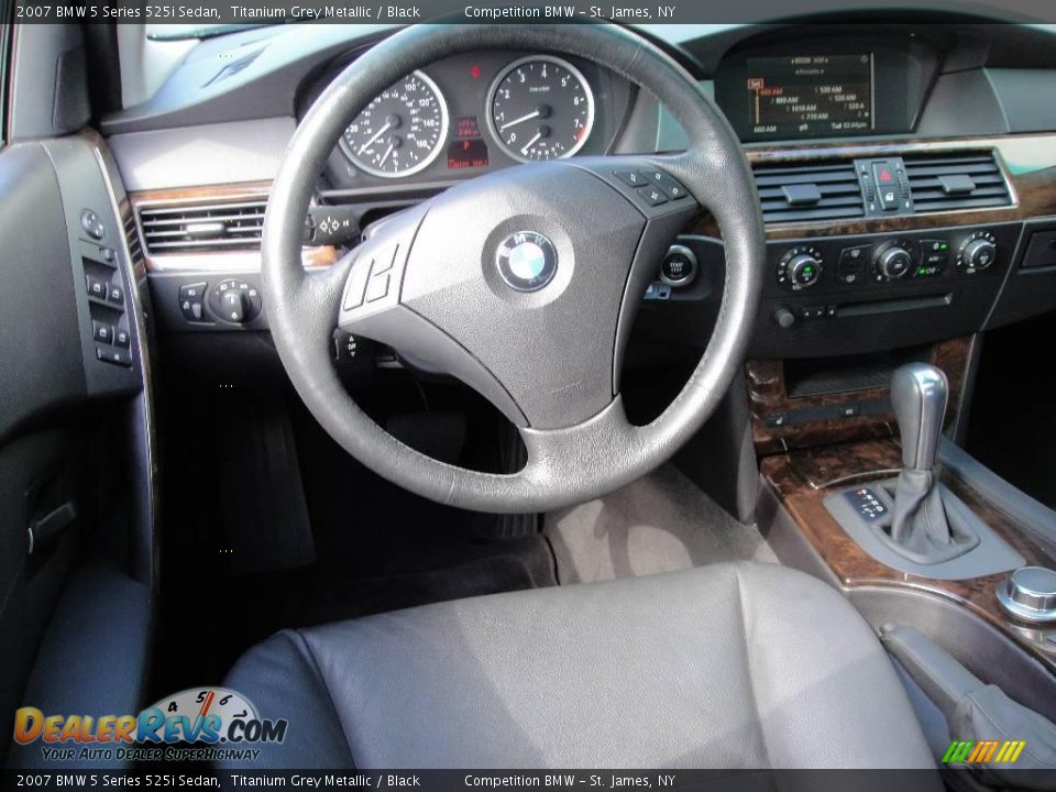 2007 BMW 5 Series 525i Sedan Titanium Grey Metallic / Black Photo #11