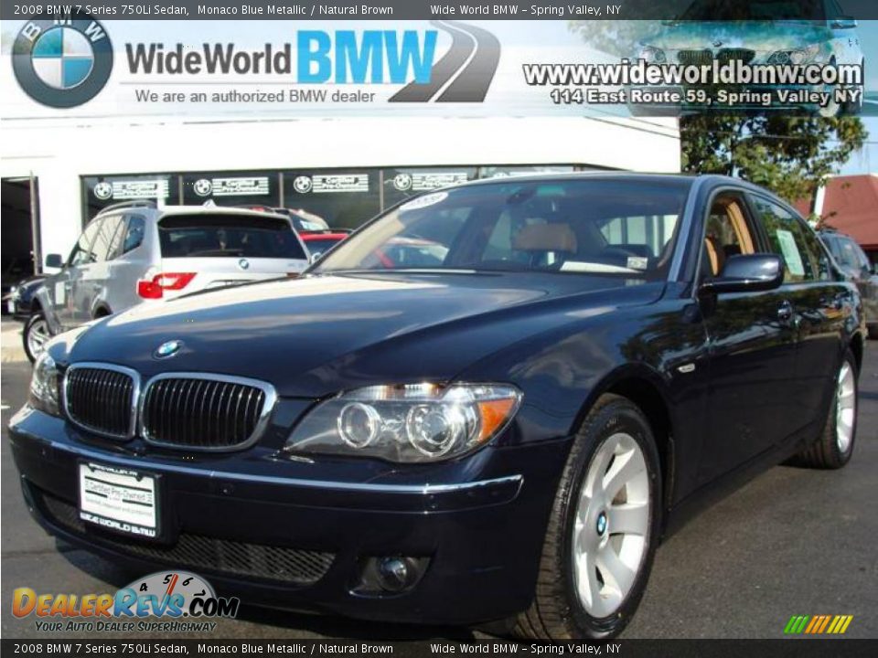 2008 BMW 7 Series 750Li Sedan Monaco Blue Metallic / Natural Brown Photo #1