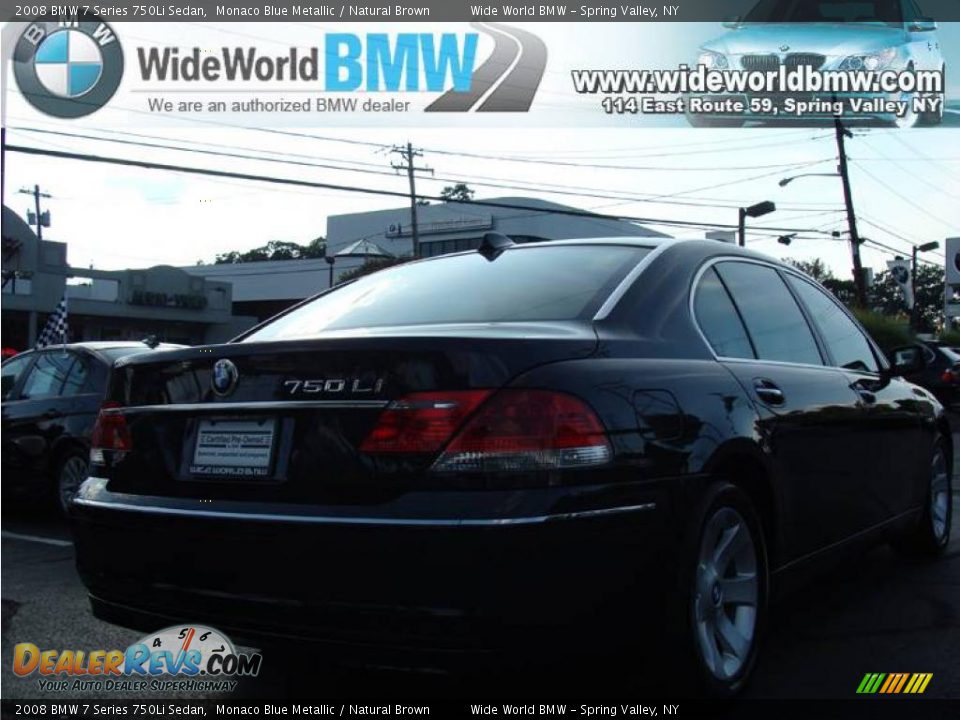 2008 BMW 7 Series 750Li Sedan Monaco Blue Metallic / Natural Brown Photo #4