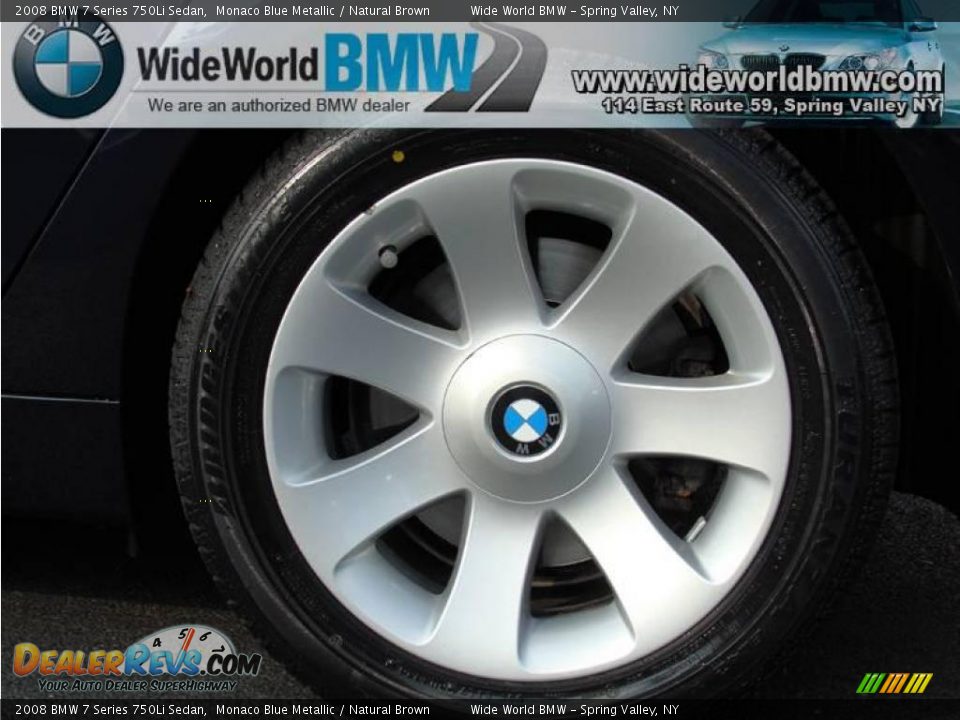 2008 BMW 7 Series 750Li Sedan Monaco Blue Metallic / Natural Brown Photo #7