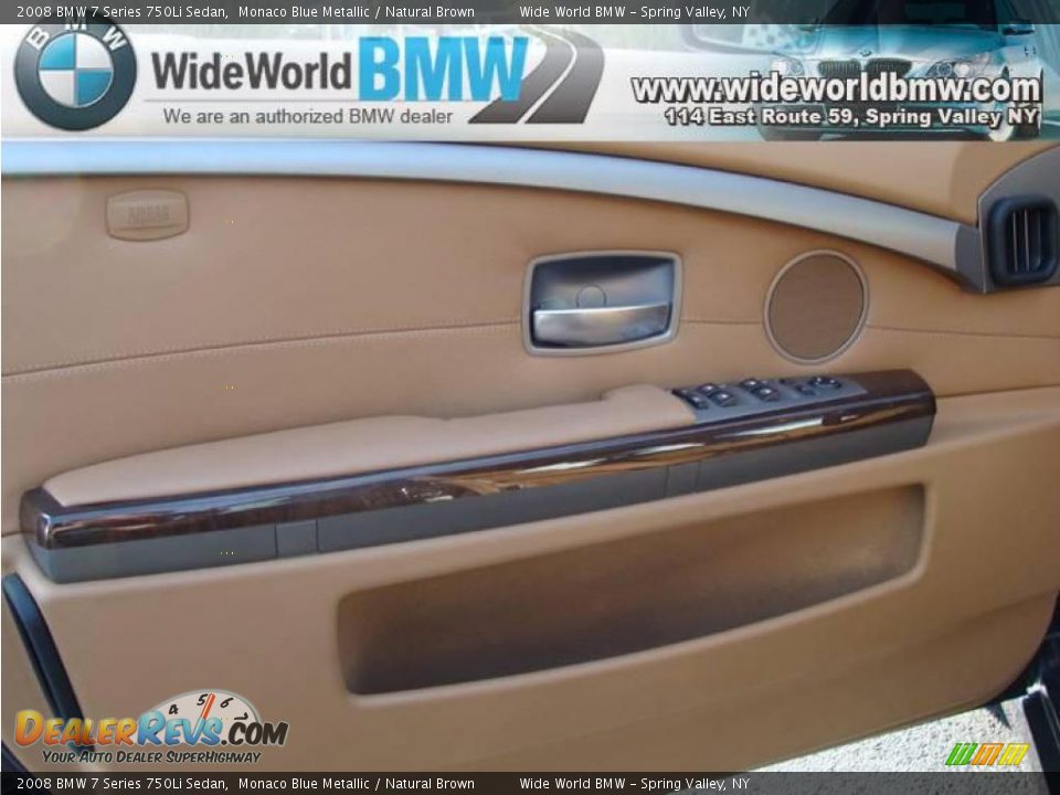 2008 BMW 7 Series 750Li Sedan Monaco Blue Metallic / Natural Brown Photo #8