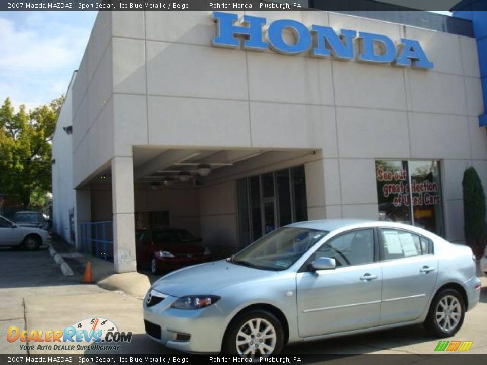 2007 Mazda MAZDA3 i Sport Sedan Ice Blue Metallic / Beige Photo #1