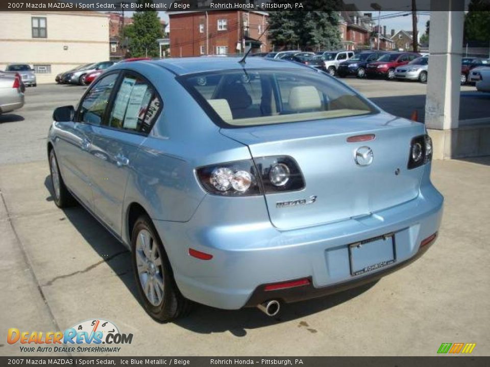 2007 Mazda MAZDA3 i Sport Sedan Ice Blue Metallic / Beige Photo #2
