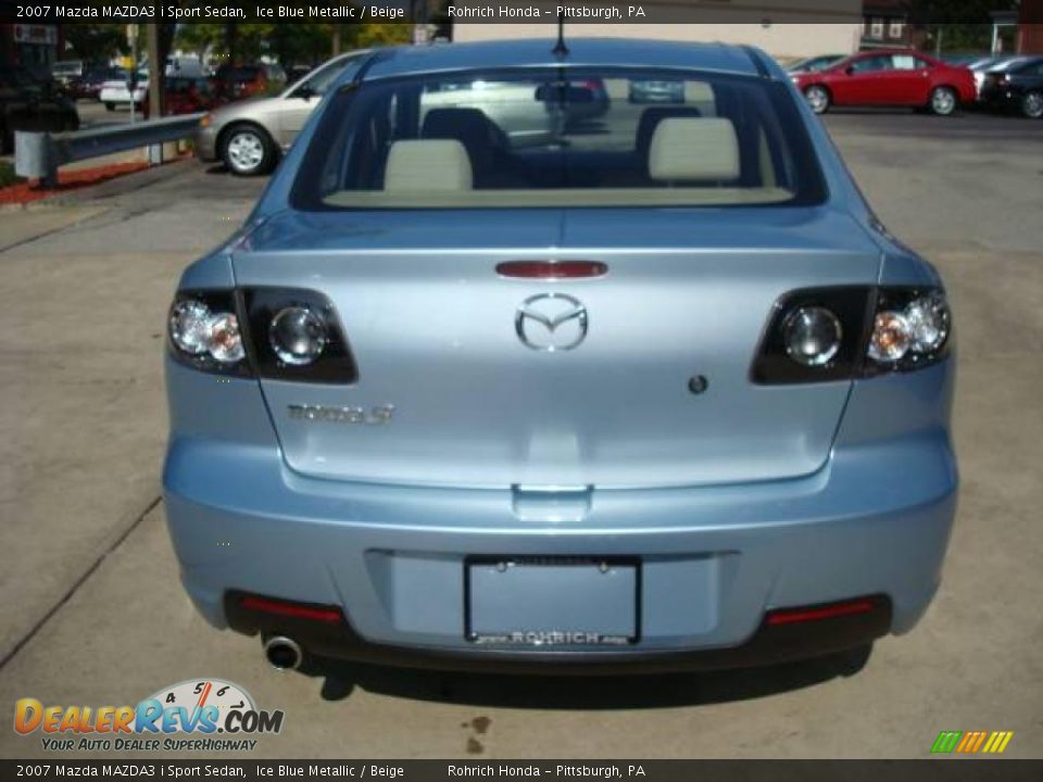 2007 Mazda MAZDA3 i Sport Sedan Ice Blue Metallic / Beige Photo #3