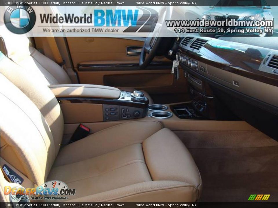 2008 BMW 7 Series 750Li Sedan Monaco Blue Metallic / Natural Brown Photo #10