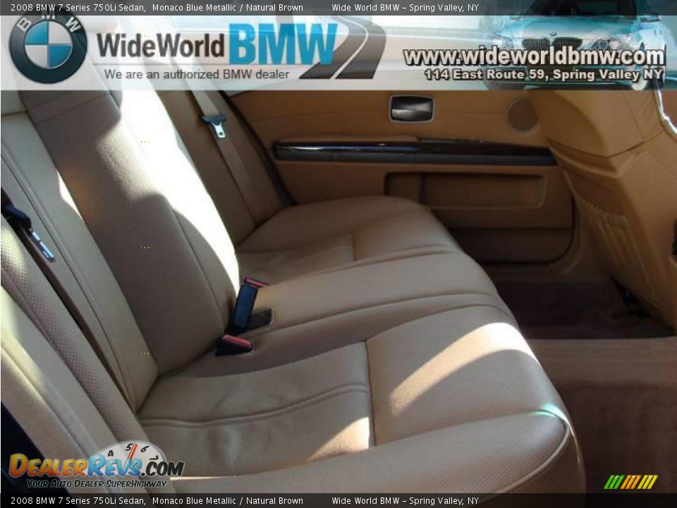 2008 BMW 7 Series 750Li Sedan Monaco Blue Metallic / Natural Brown Photo #11