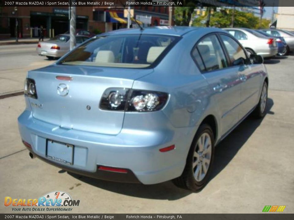 2007 Mazda MAZDA3 i Sport Sedan Ice Blue Metallic / Beige Photo #4