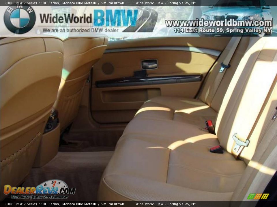2008 BMW 7 Series 750Li Sedan Monaco Blue Metallic / Natural Brown Photo #12