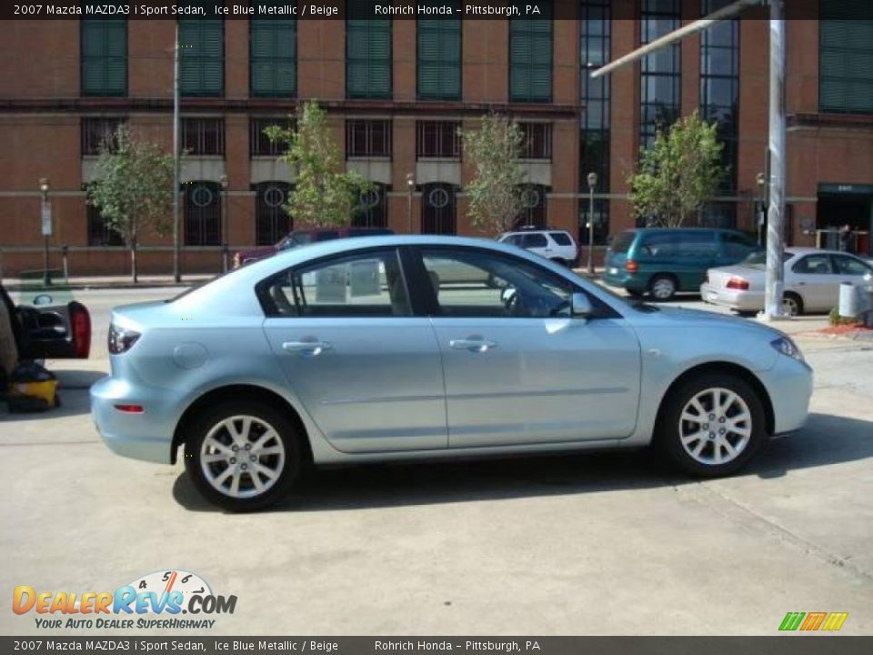2007 Mazda MAZDA3 i Sport Sedan Ice Blue Metallic / Beige Photo #5