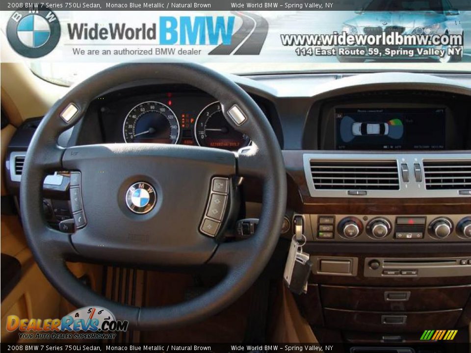 2008 BMW 7 Series 750Li Sedan Monaco Blue Metallic / Natural Brown Photo #13