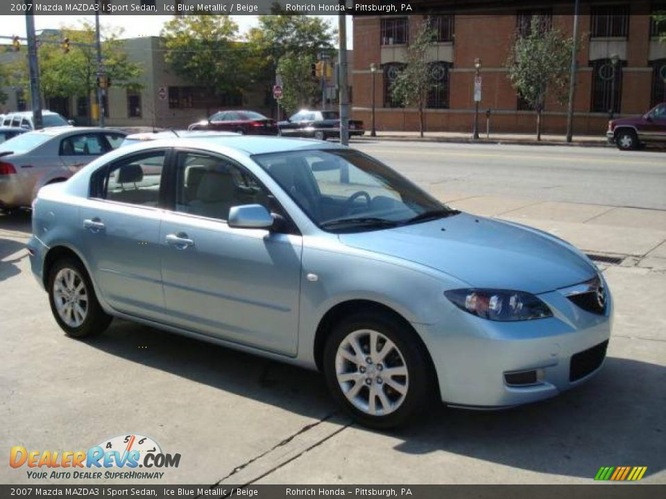 2007 Mazda MAZDA3 i Sport Sedan Ice Blue Metallic / Beige Photo #6