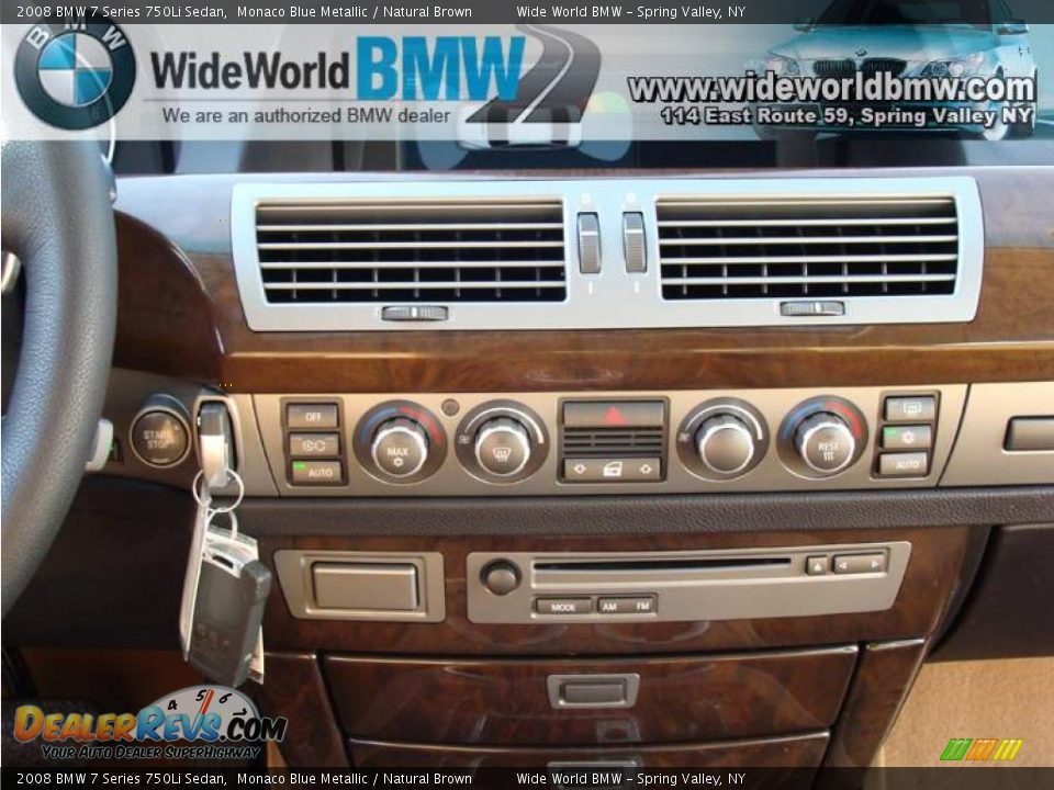 2008 BMW 7 Series 750Li Sedan Monaco Blue Metallic / Natural Brown Photo #14