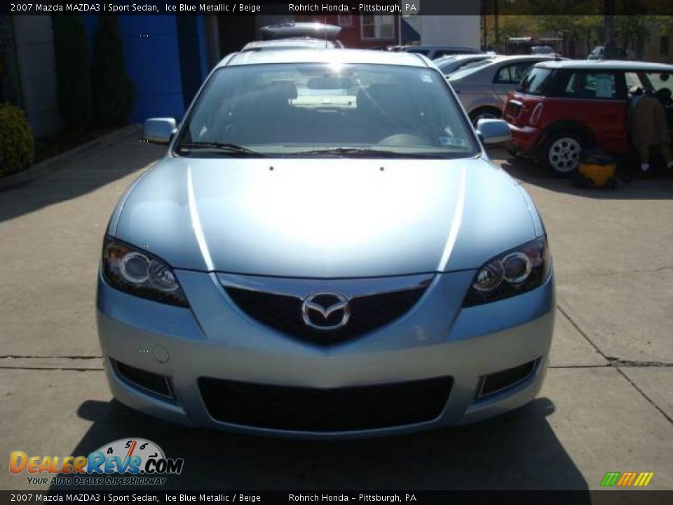 2007 Mazda MAZDA3 i Sport Sedan Ice Blue Metallic / Beige Photo #7