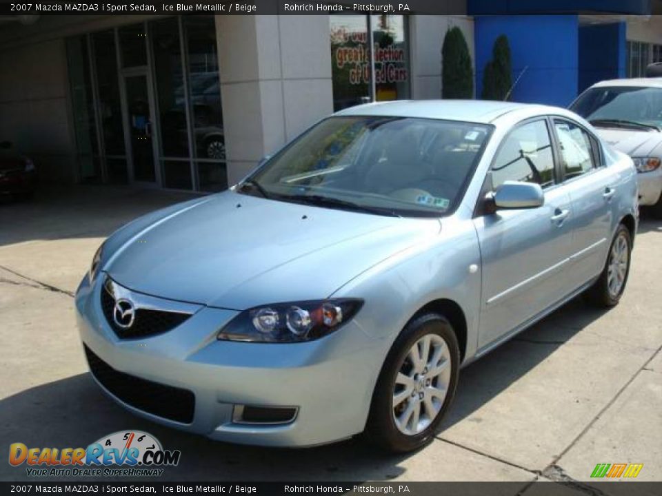 2007 Mazda MAZDA3 i Sport Sedan Ice Blue Metallic / Beige Photo #8