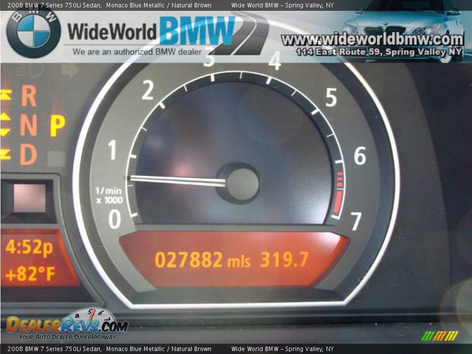 2008 BMW 7 Series 750Li Sedan Monaco Blue Metallic / Natural Brown Photo #15